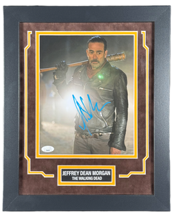 Image of Jeffrey Dean Morgan Signed 8x10 Photo Custom Framed The Walking Dead Negan JSA COA