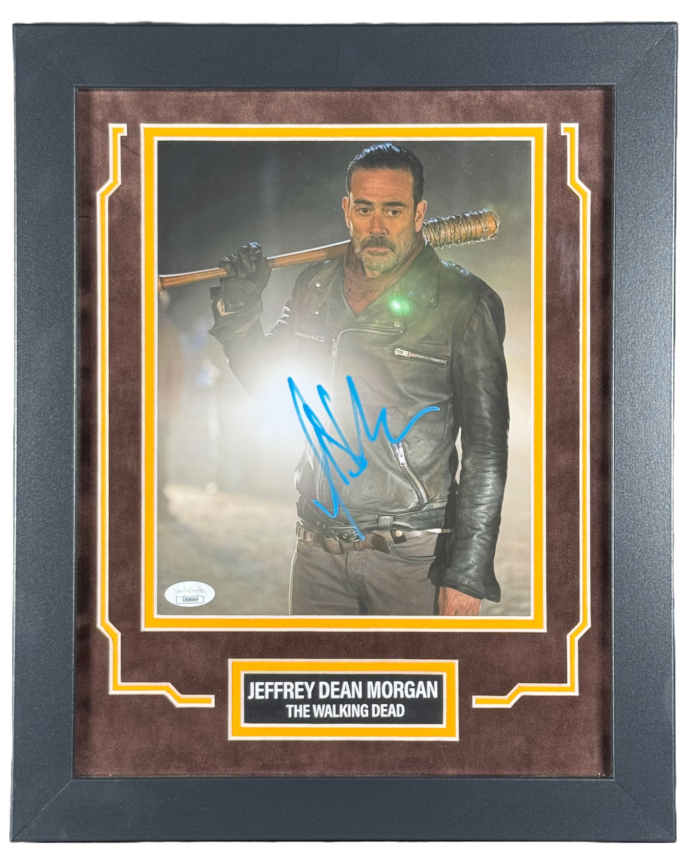 Jeffrey Dean Morgan Signed 8x10 Photo Custom Framed The Walking Dead Negan JSA COA
