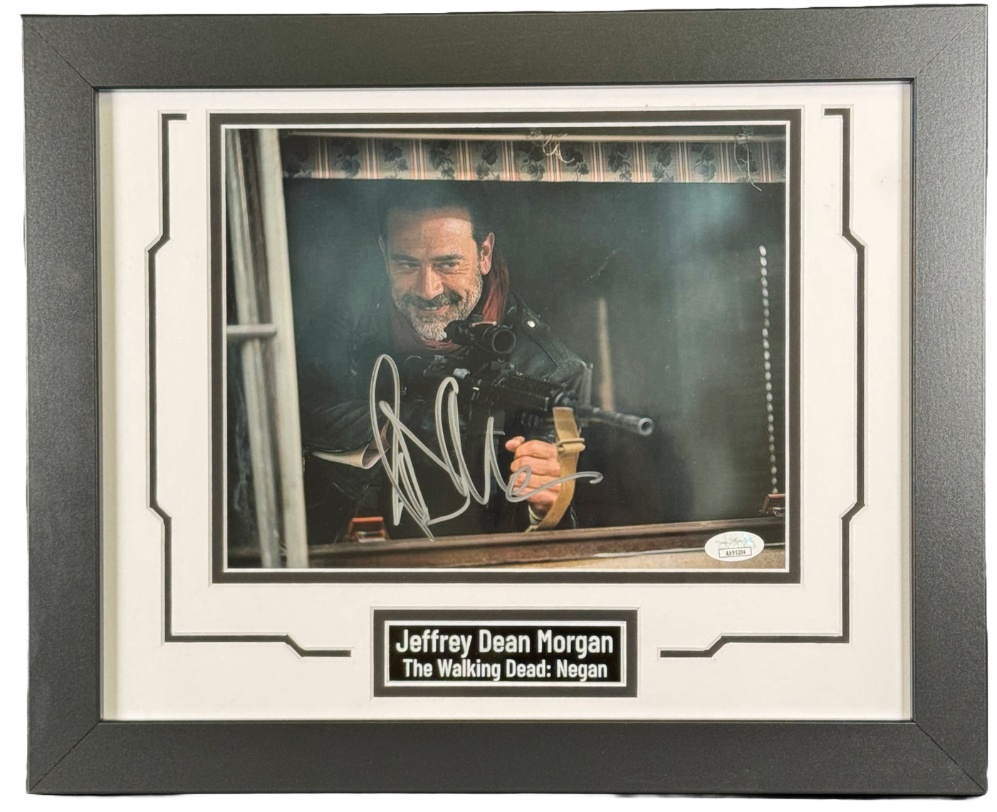 Jeffrey Dean Morgan Signed & Custom Framed 8x10 Photo The Walking Dead Negan Autographed JSA COA