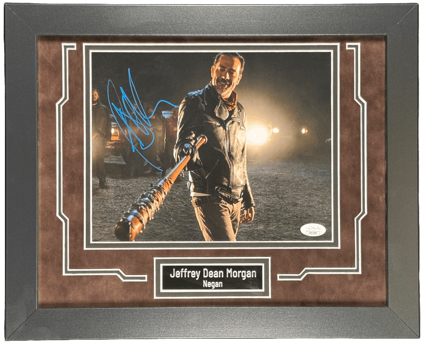 Jeffrey Dean Morgan Signed Custom Framed 8x10 Photo The Walking Dead Negan JSA