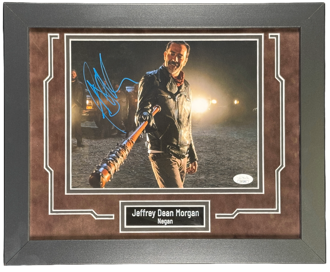 Jeffrey Dean Morgan Signed Custom Framed 8x10 Photo The Walking Dead Negan JSA