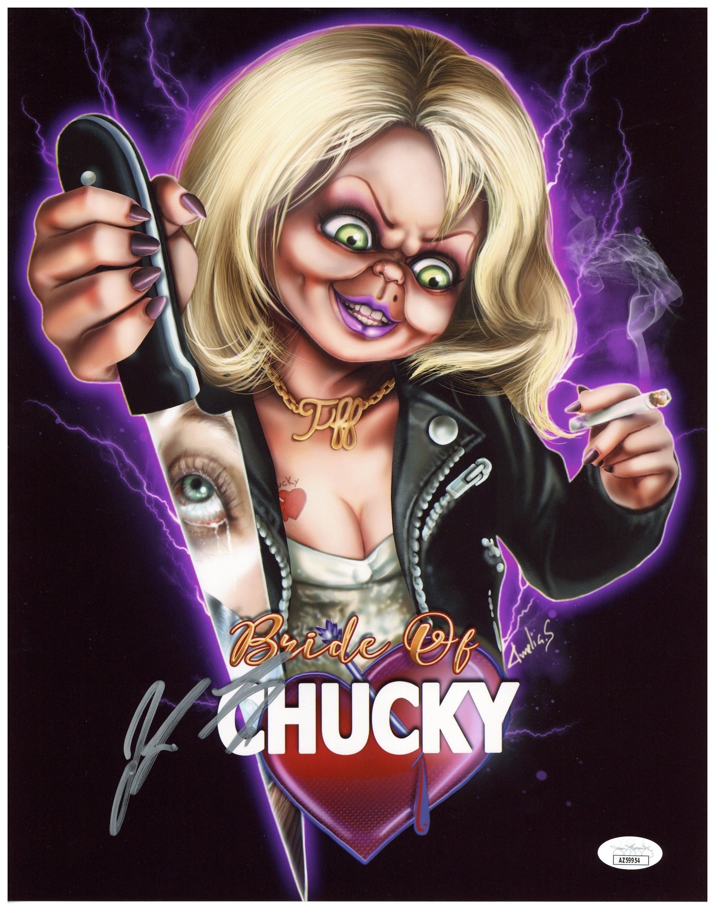 Jennifer Tilly Signed 11x14 Photo Bride of Chucky Tiffany Autographed JSA COA