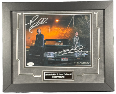 Jensen Ackles & Jared Padalecki Signed Custom Framed 8x10 Photo Supernatural JSA