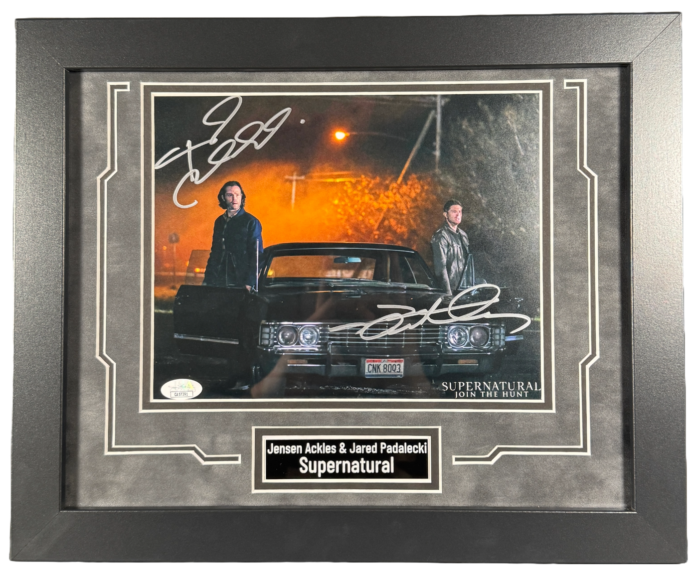 Jensen Ackles & Jared Padalecki Signed Custom Framed 8x10 Photo Supernatural JSA