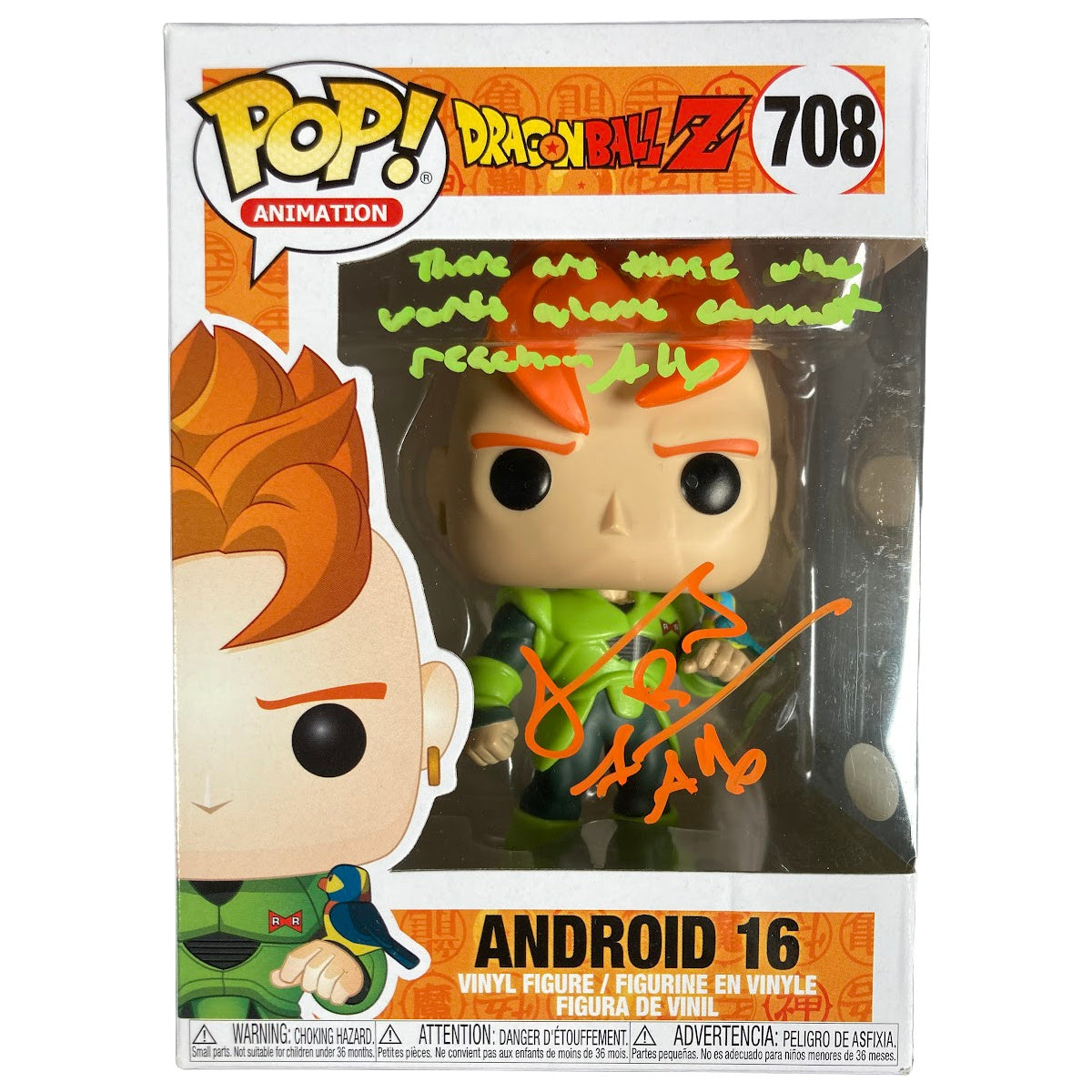 Jeremy Inman Signed Funko POP Dragon Ball Z Android 16 Authentic Autographed JSA