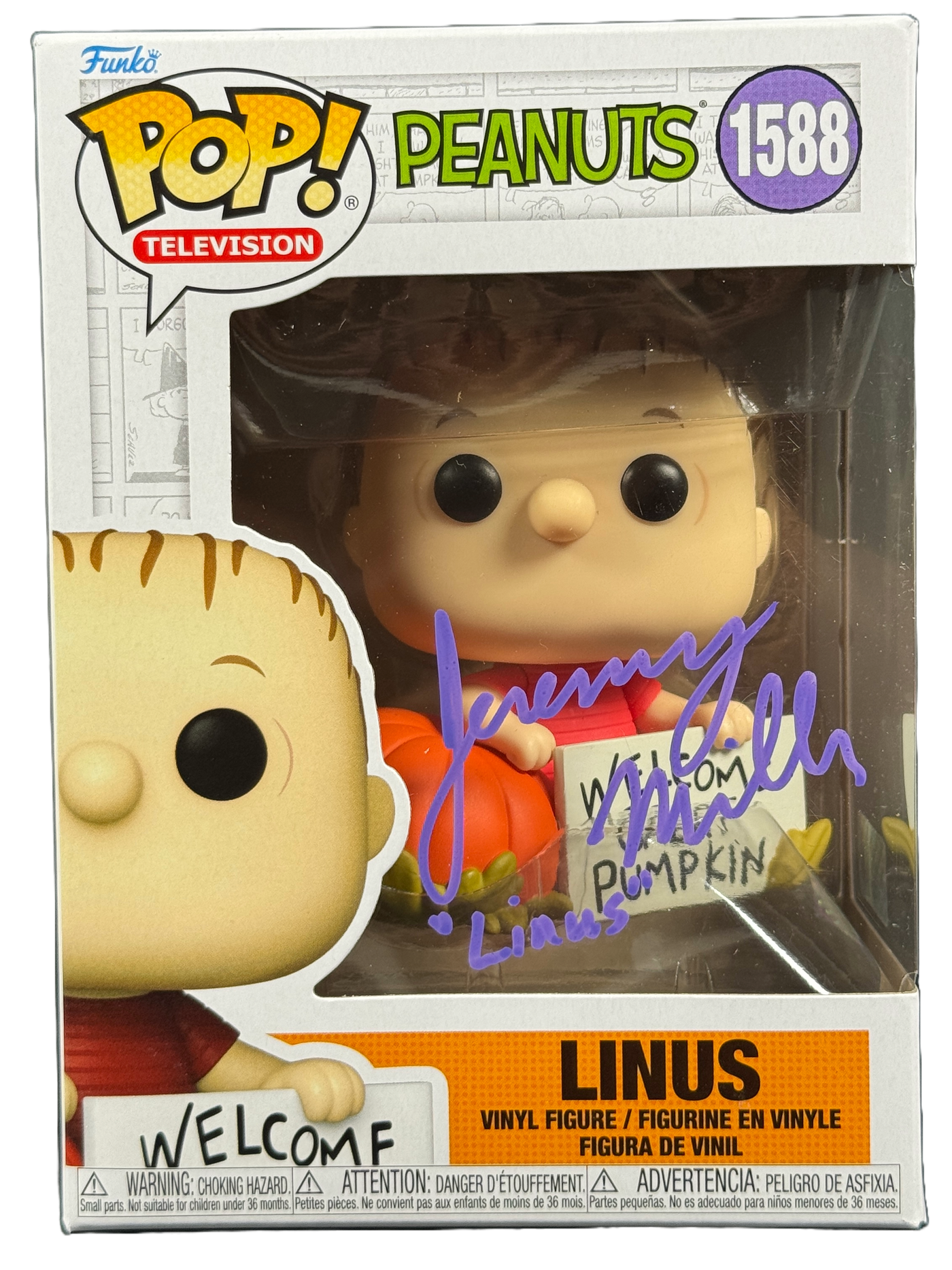 Jeremy Miller Signed Funko POP Peanuts Linus Autographed JSA COA 2
