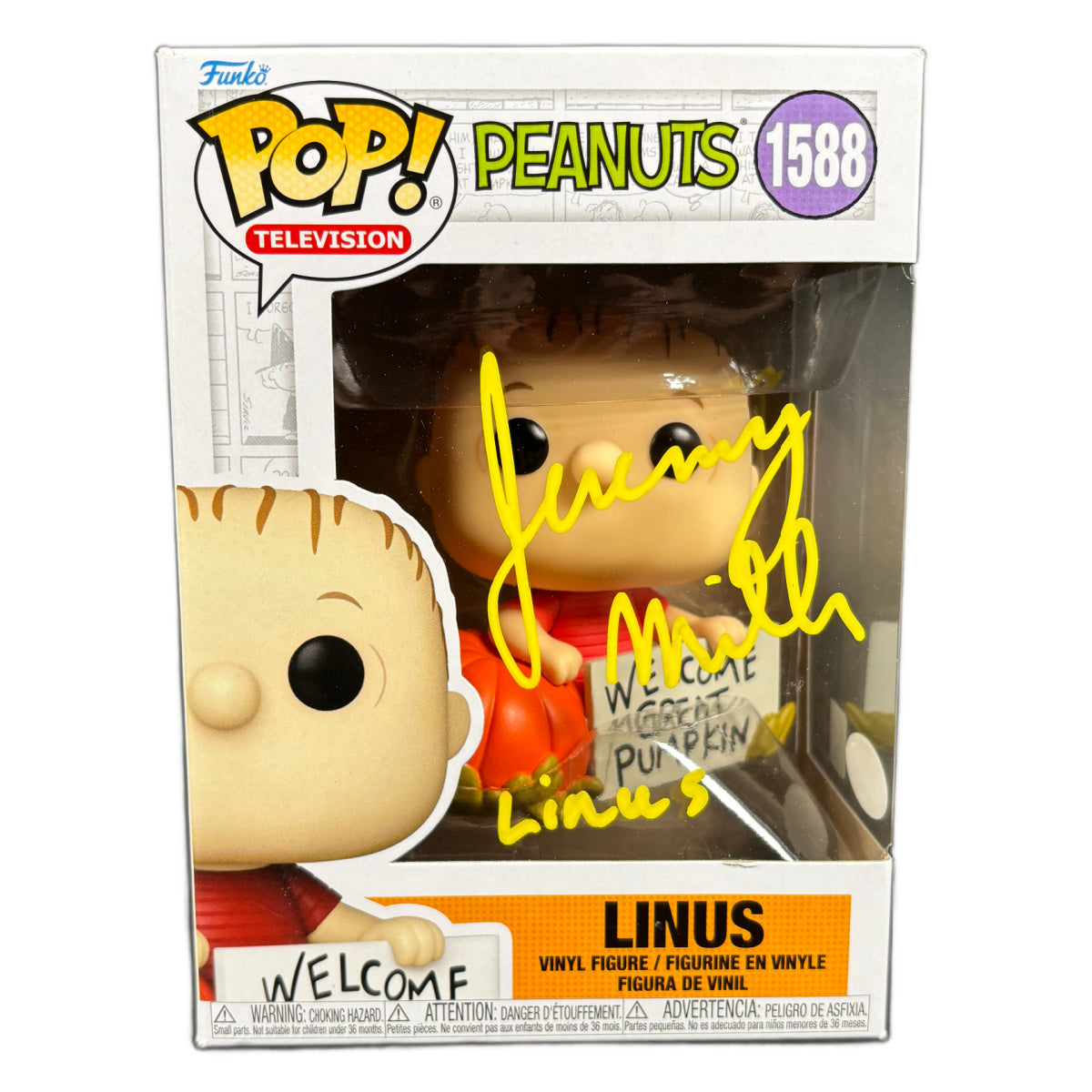 Jeremy Miller Signed Funko POP Peanuts Linus Autographed JSA COA