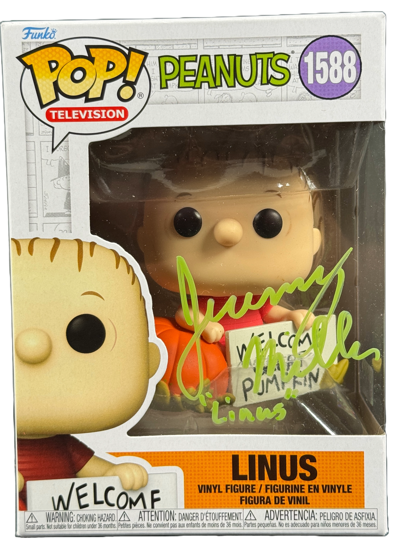 Jeremy Miller Signed Funko POP Peanuts Linus Autographed JSA COA