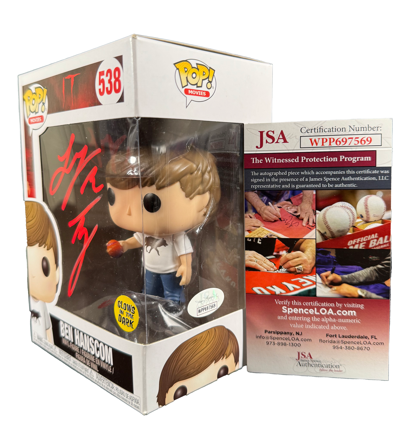 Jeremy Ray Taylor Signed Funko Pop IT Ben Autographed JSA COA