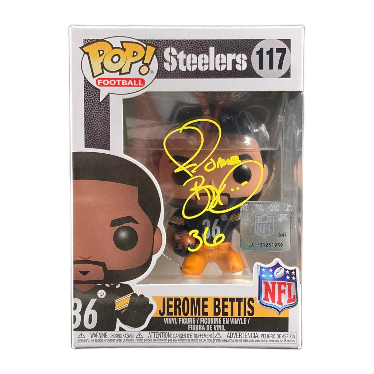 Jerome Bettis Signed Funko POP Pittsburgh Steelers Figure Autographed BAS COA