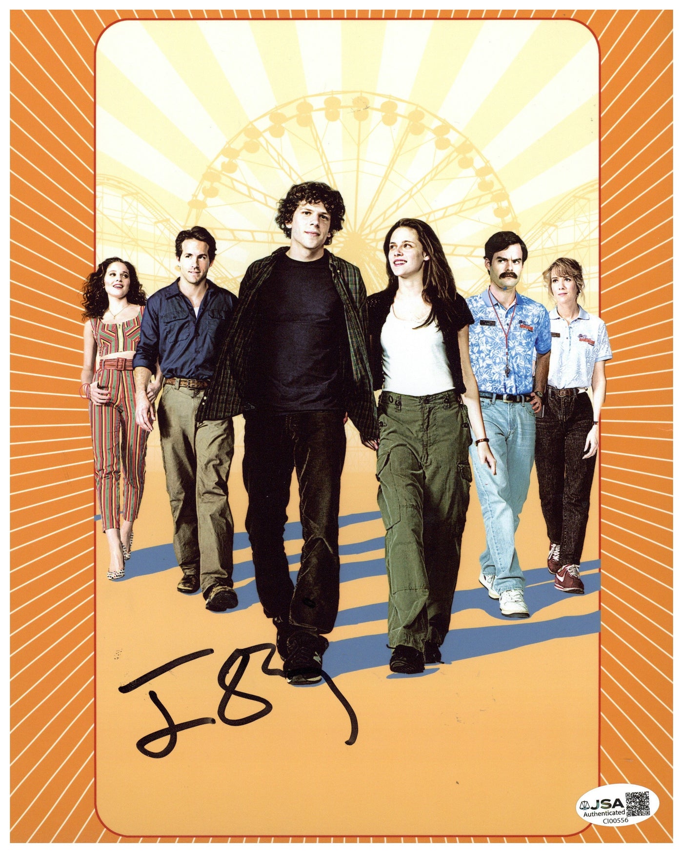 Jesse Eisenberg Autograph 8x10 Photo Adventureland Signed JSA COA 2