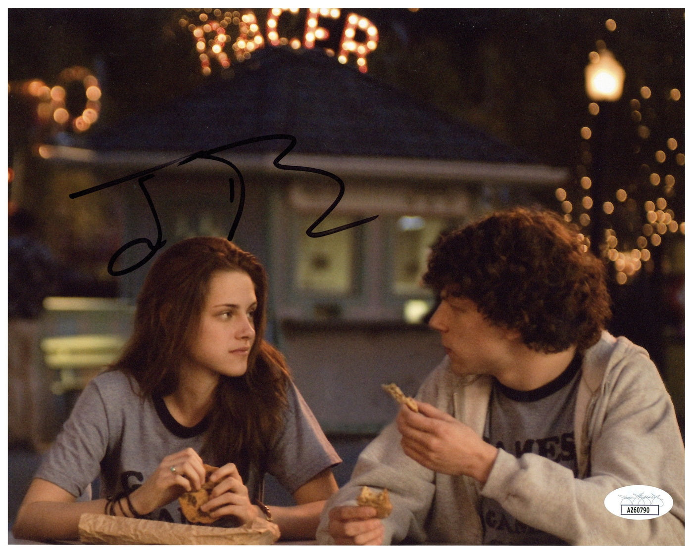 Jesse Eisenberg Autograph 8x10 Photo Adventureland Signed JSA COA #3