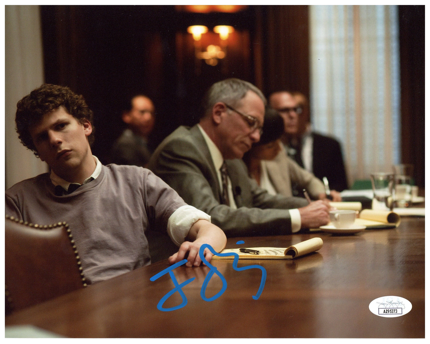 Jesse Eisenberg Autograph 8x10 Photo Mark The Social Network Signed JSA COA