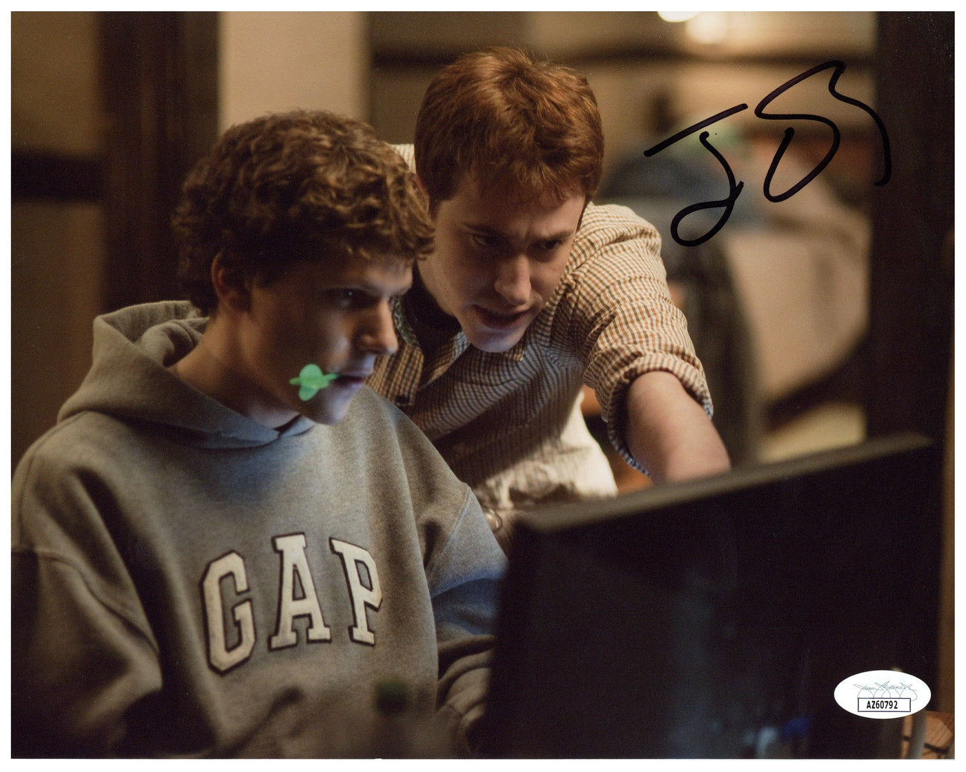 Jesse Eisenberg Autograph 8x10 Photo The Social Network Signed JSA COA