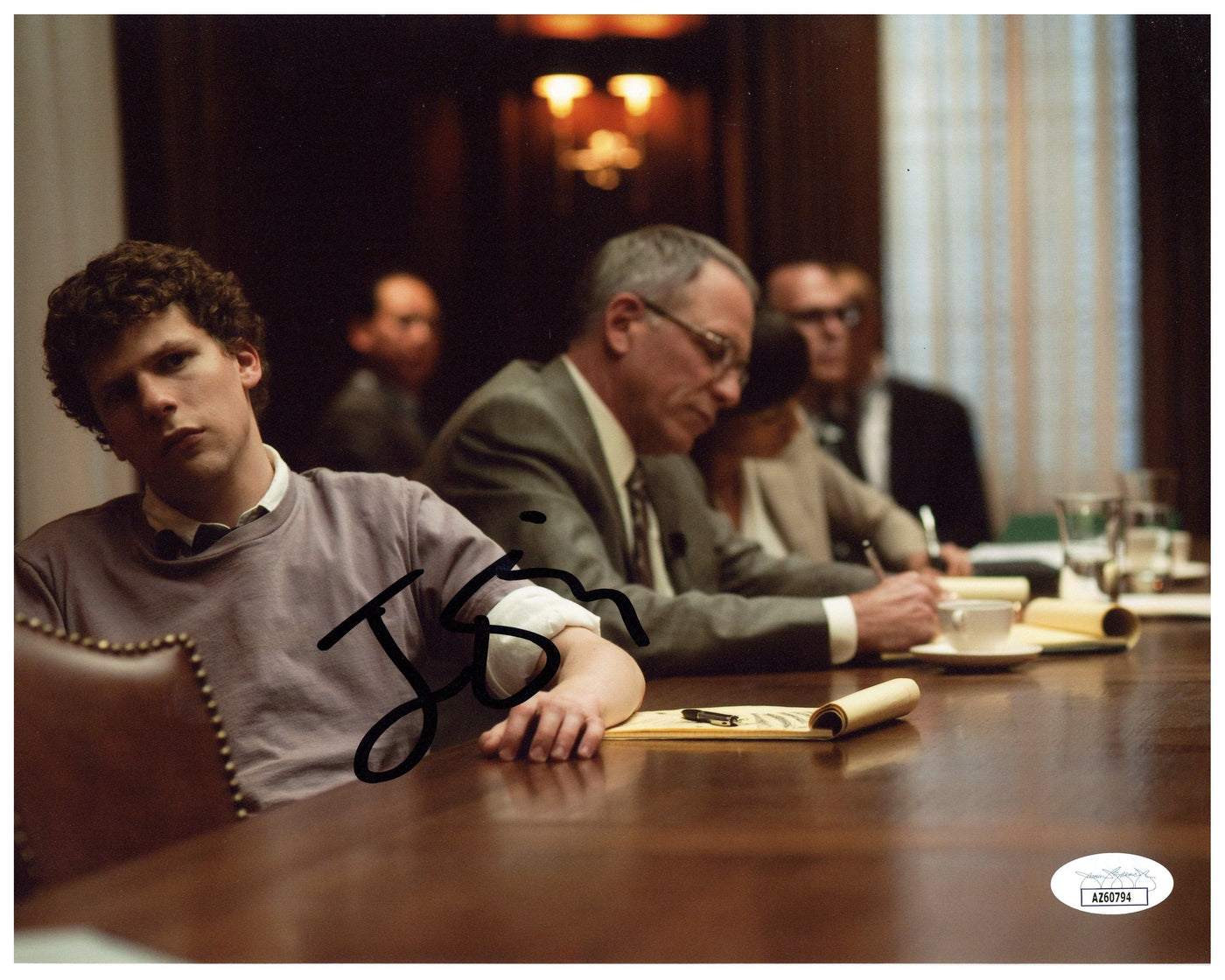 Jesse Eisenberg Autograph 8x10 Photo The Social Network Signed JSA COA #2