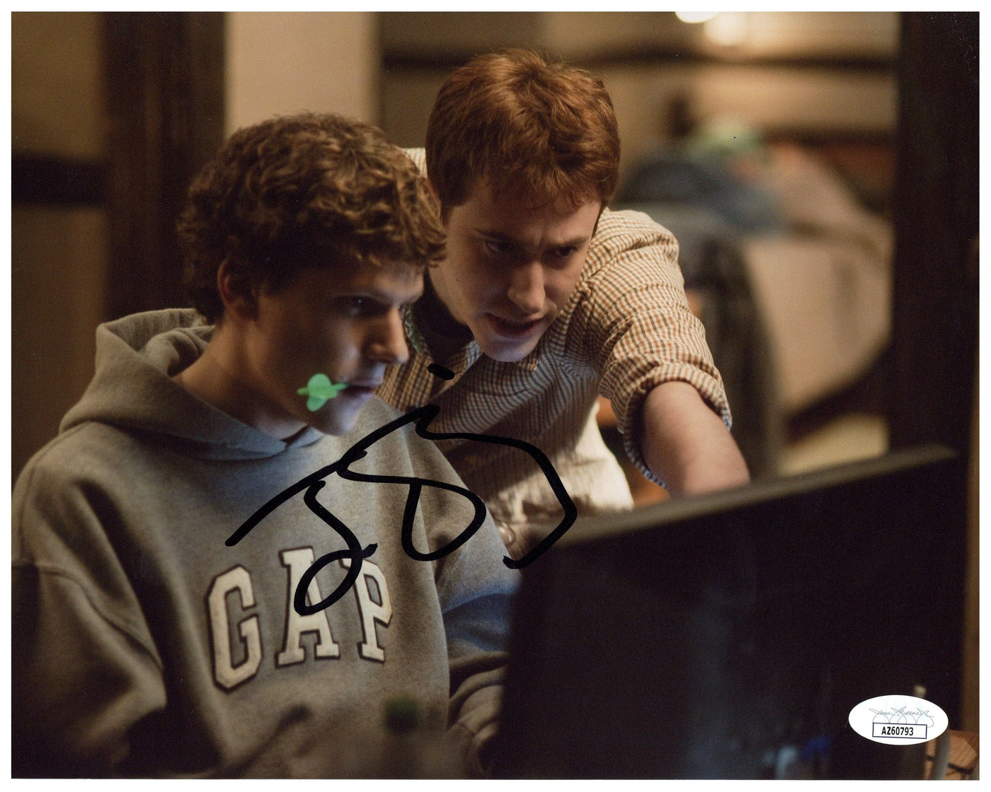 Jesse Eisenberg Autograph 8x10 Photo The Social Network Signed JSA COA