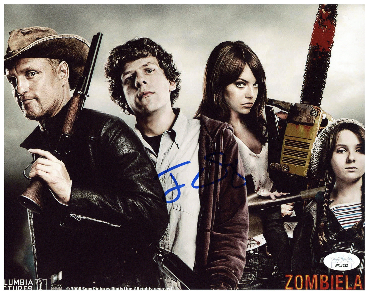 Jesse Eisenberg Autograph 8x10 Photo Zombieland Columbus Signed JSA COA #3
