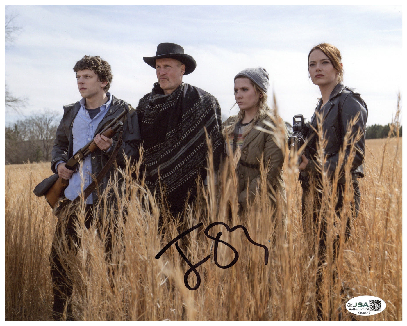 Jesse Eisenberg Signed 8x10 Photo Zombieland Columbus Autographed JSA COA