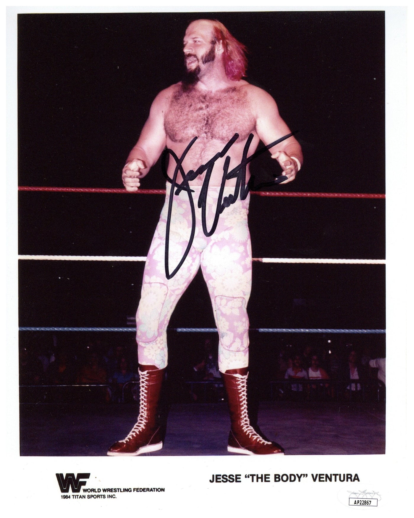 Jesse Ventura Signed 8x10 Photo WWF HOF Autographed JSA COA #4
