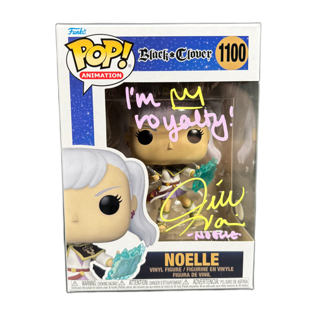 Jill Harris Signed Funko Pop Anime Black Clover Noelle #1100 Autographed JSA COA 2