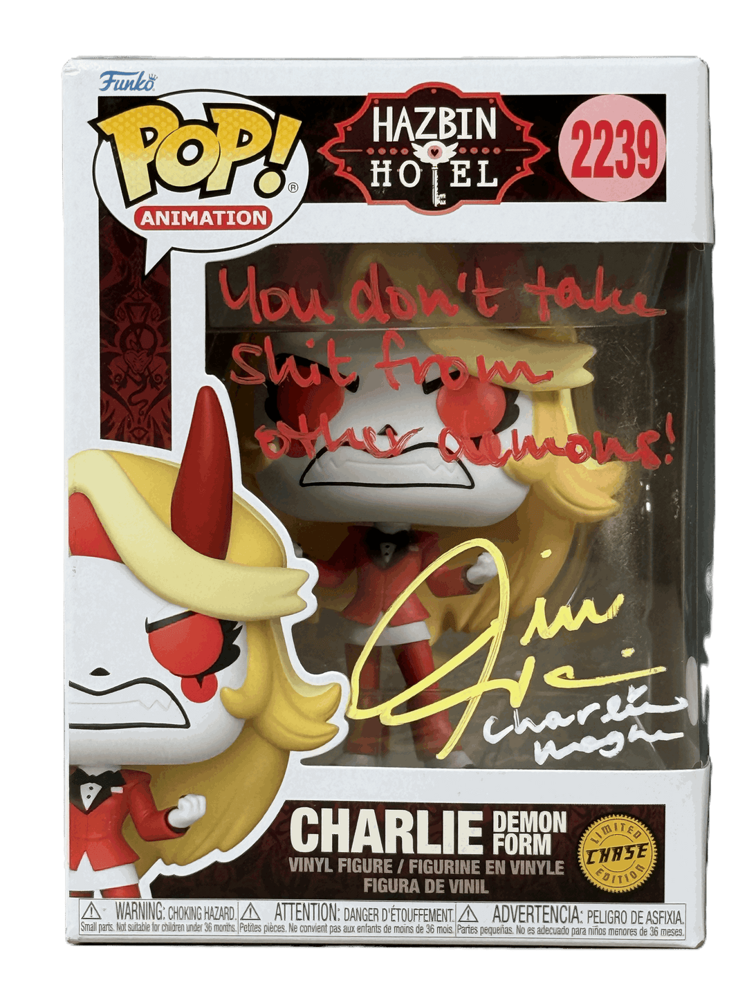 Jill Harris Signed Funko Pop Hazbin Hotel Charlie Chase 2239 Autographed JSA COA