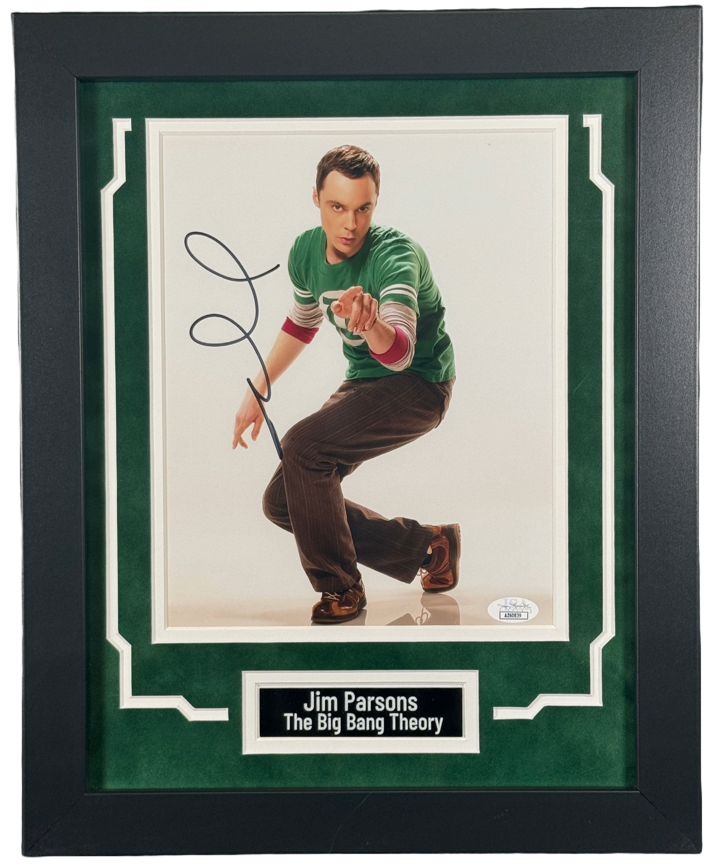 Jim Parsons Signed Custom Frame 8x10 Photo Big Bang Theory Sheldon JSA COA