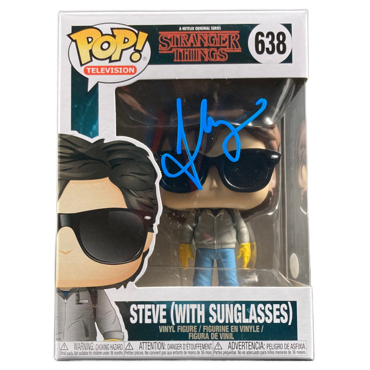 Joe Keery Signed Funko POP Stranger Things Steve (With Sunglasses) #638 Autographed JSA COA