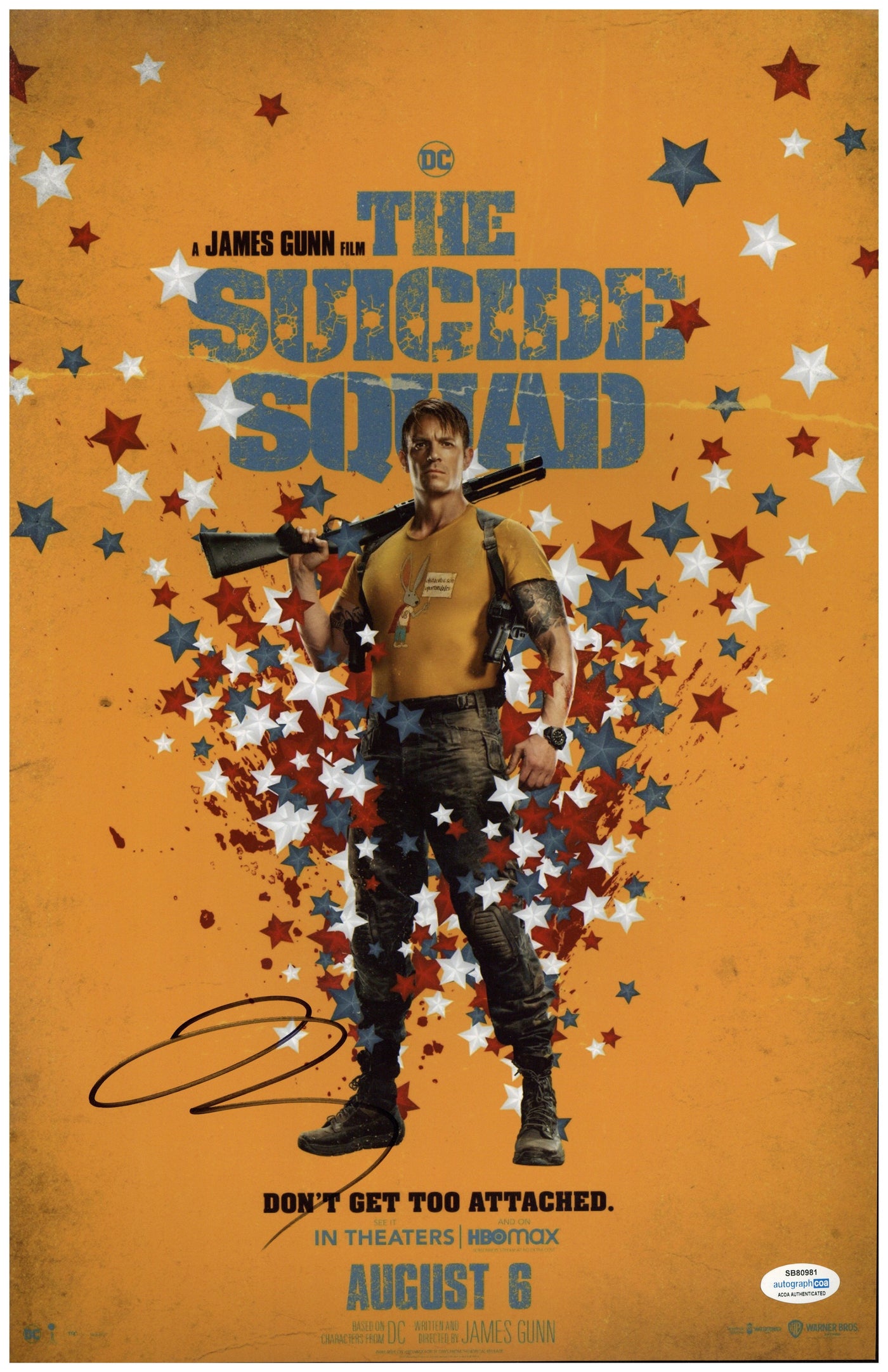 Joel Kinnaman Signed 11x17 Photo The Suicide Squad Rick Flag Autographed ACOA