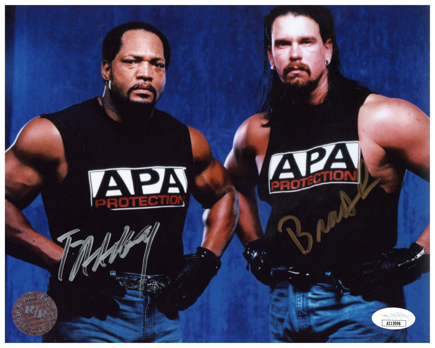 John Bradshaw & Ron Simmons Signed 8x10 Photo WWE APA Autographed JSA COA #2