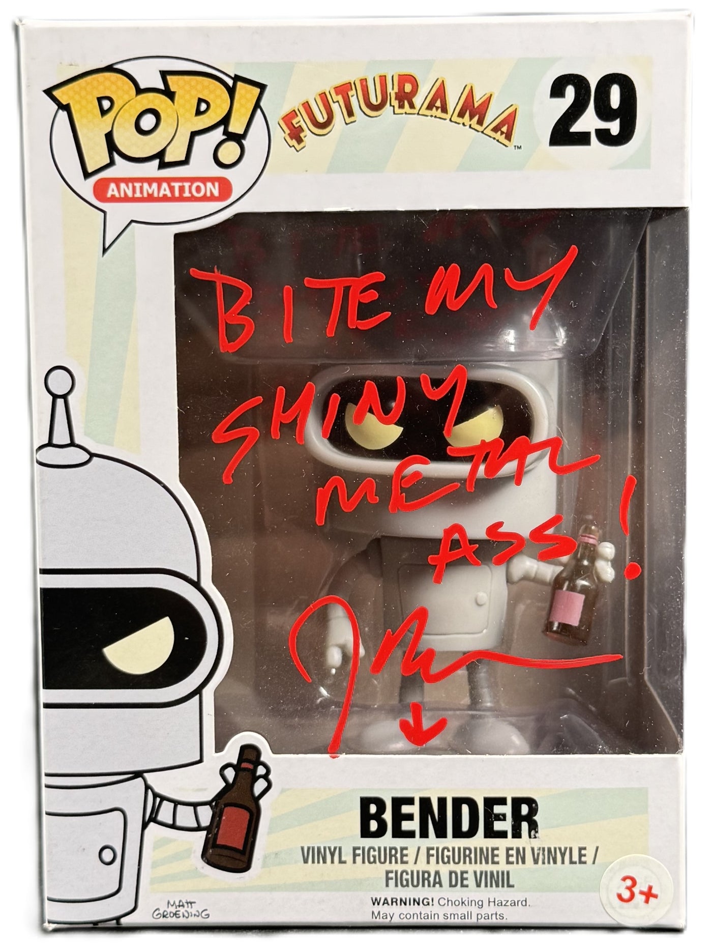 John DiMaggio Signed Funko POP Futurama Bender #29 Autographed BAS COA