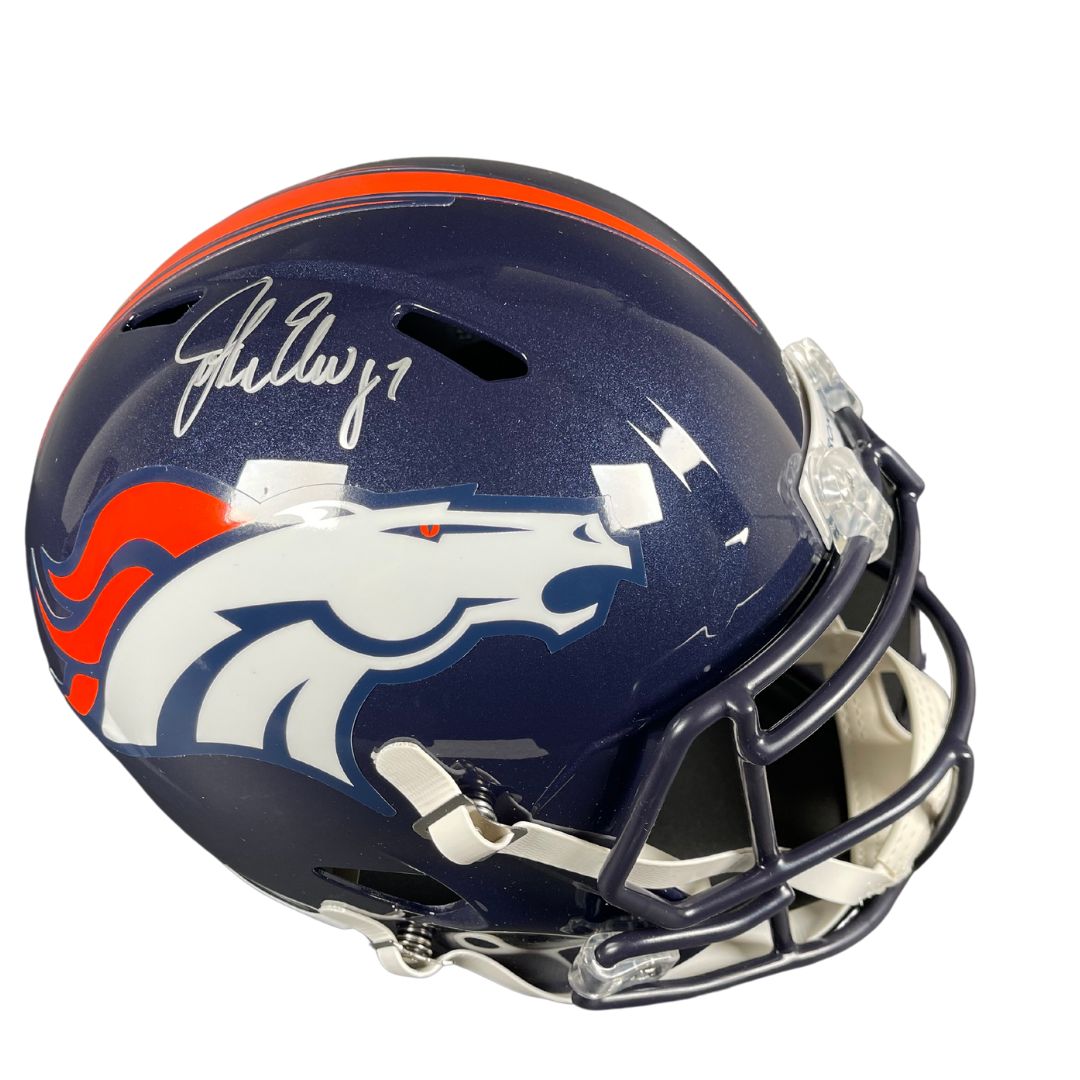 John Elway Signed Denver Broncos FS Helmet Autographed BAS COA