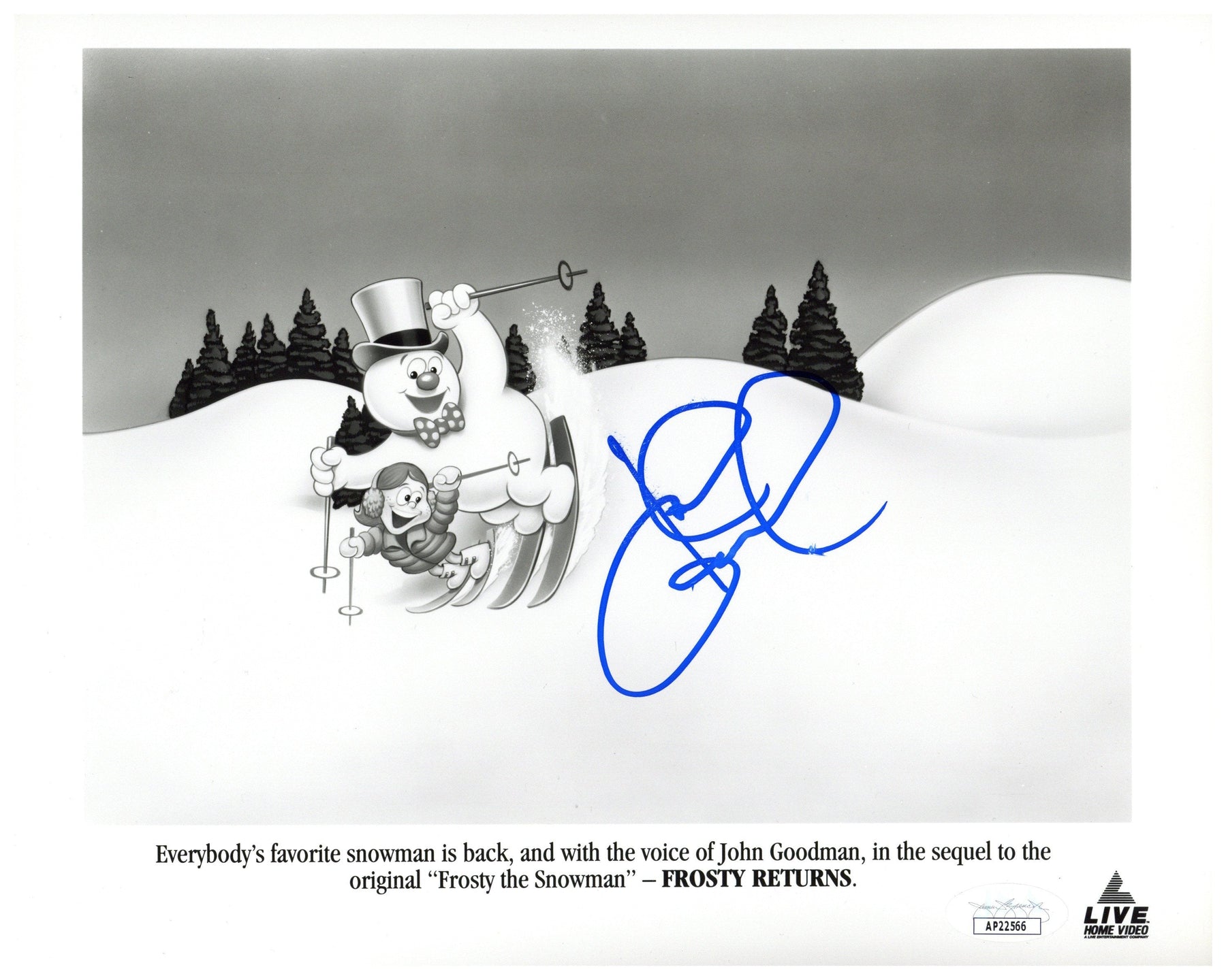 John Goodman Signed 8x10 Photo Frosty Returns Frosty the Snowman Autog Zobie Productions