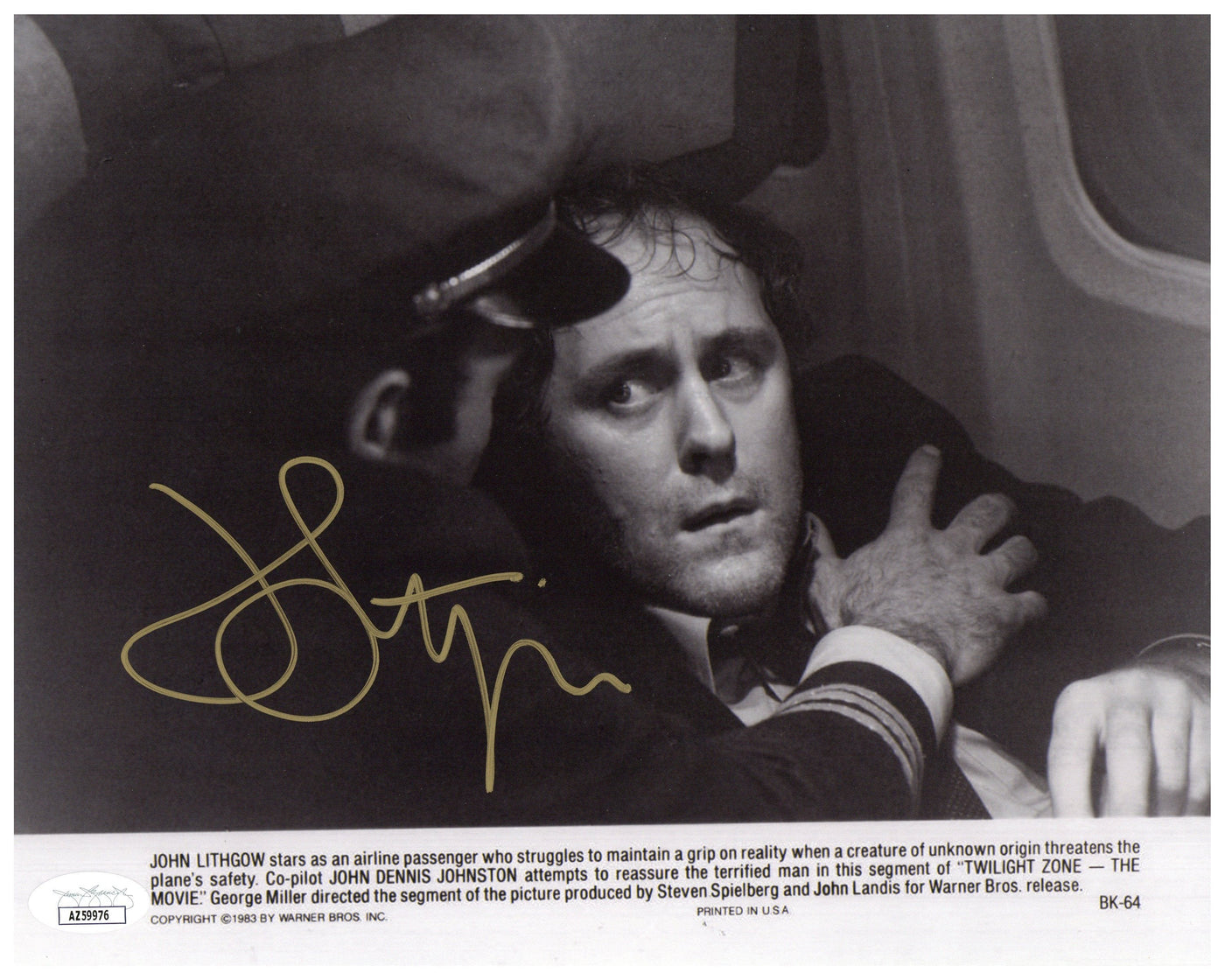 John Lithgow Signed 8x10 Photo Twilight Zone Autographed JSA COA