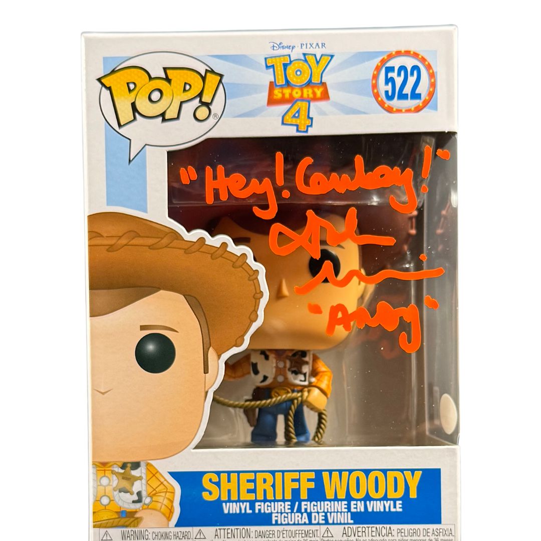John Morris Signed Funko POP Toy Story Sheriff Woody Autographed JSA COA #2