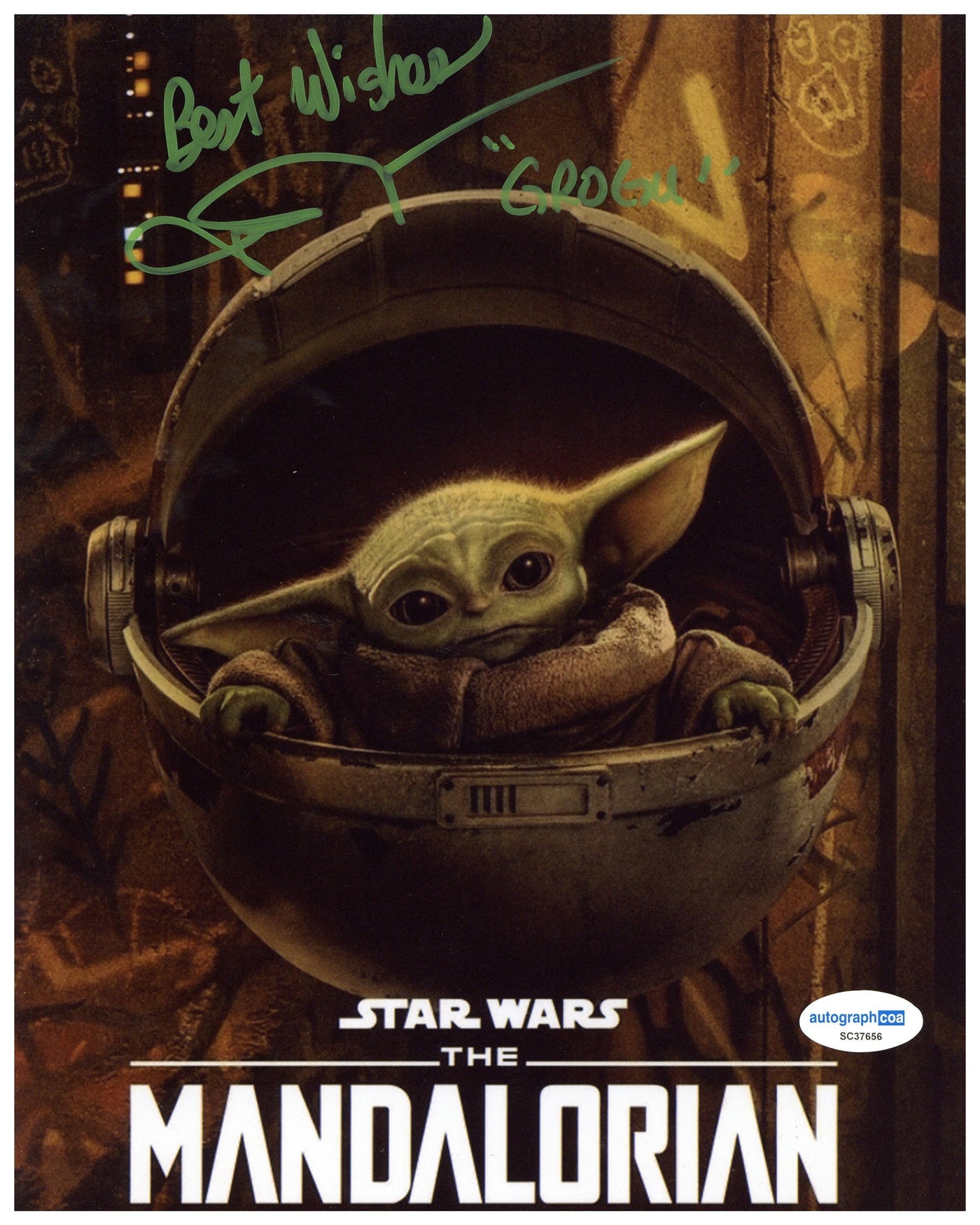 John Rosengrant Signed 8x10 Photo Star Wars The Mandalorian Grogu Autographed ACOA