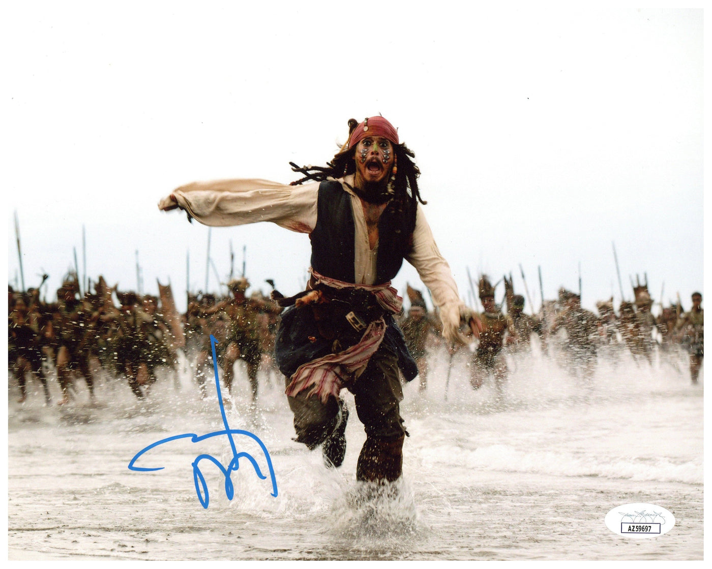 Johnny Depp Signed 8x10 Photo Pirates of the Caribbean 8x10 Autographed JSA COA 3