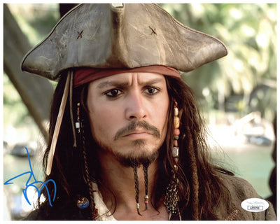 Johnny Depp Signed 8x10 Photo Pirates of the Caribbean 8x10 Autographed JSA COA 4