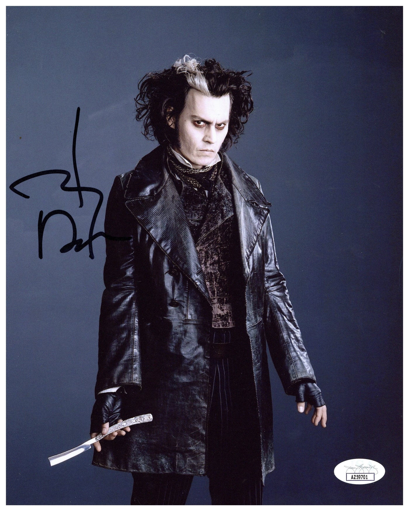 Johnny Depp Signed 8x10 Photo Sweeney Todd Demon Barber of Fleet Street JSA COA