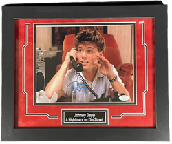 Image of Johnny Depp Signed Custom Framed 8x10 Photo A Nightmare On Elm Street JSA COA