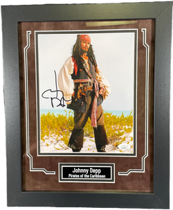 Image of Johnny Depp Signed Custom Framed 8x10 Photo Pirates of the Caribbean JSA COA