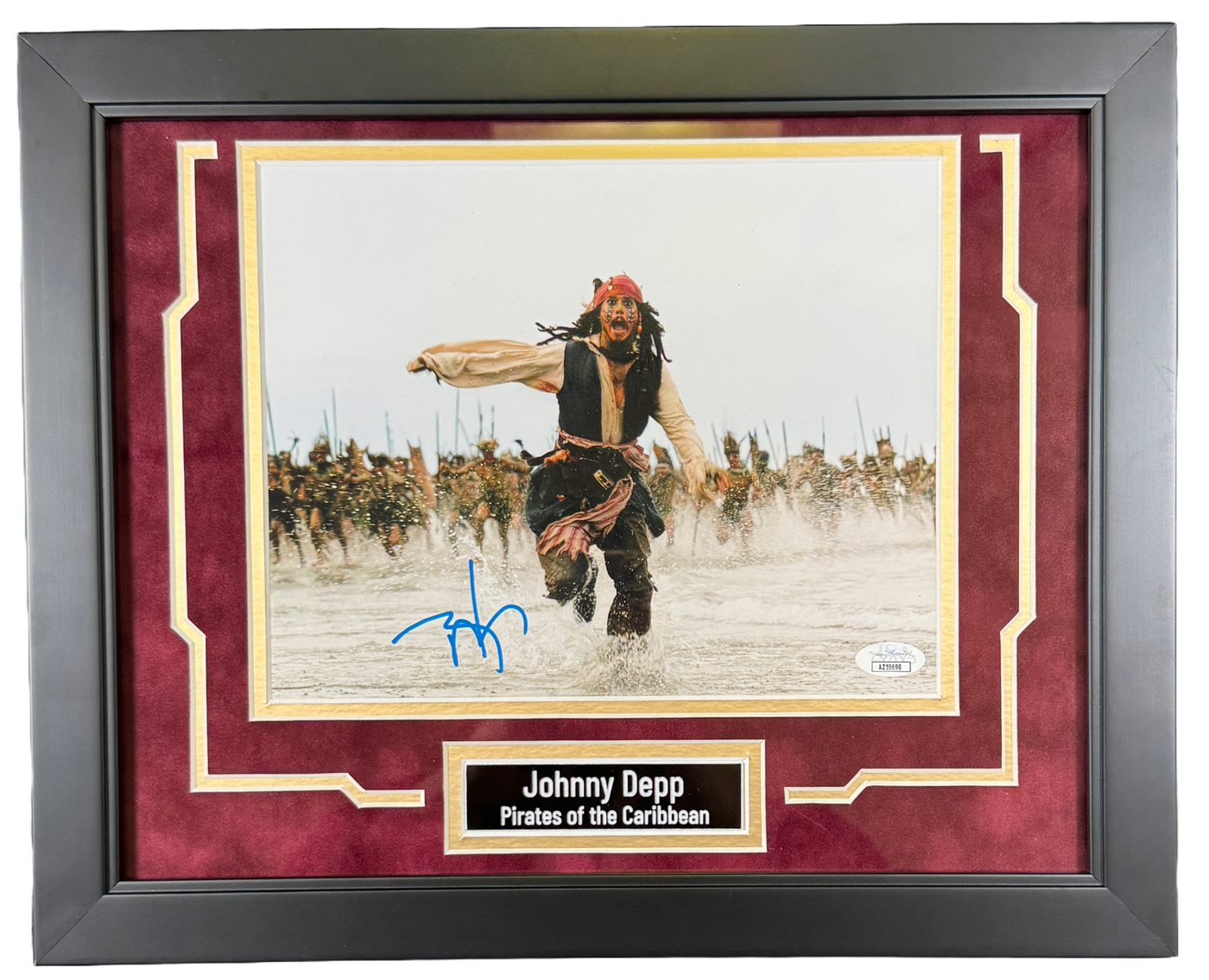 Johnny Depp Signed & Custom Framed Pirates of the Caribbean 8x10 Photo JSA COA