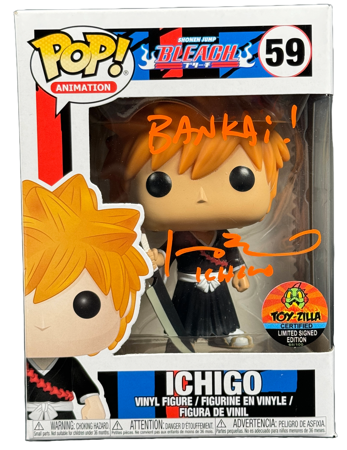 Johnny Yong Bosch Signed Funko POP Bleach Ichigo Kurosaki Autograph JSA COA