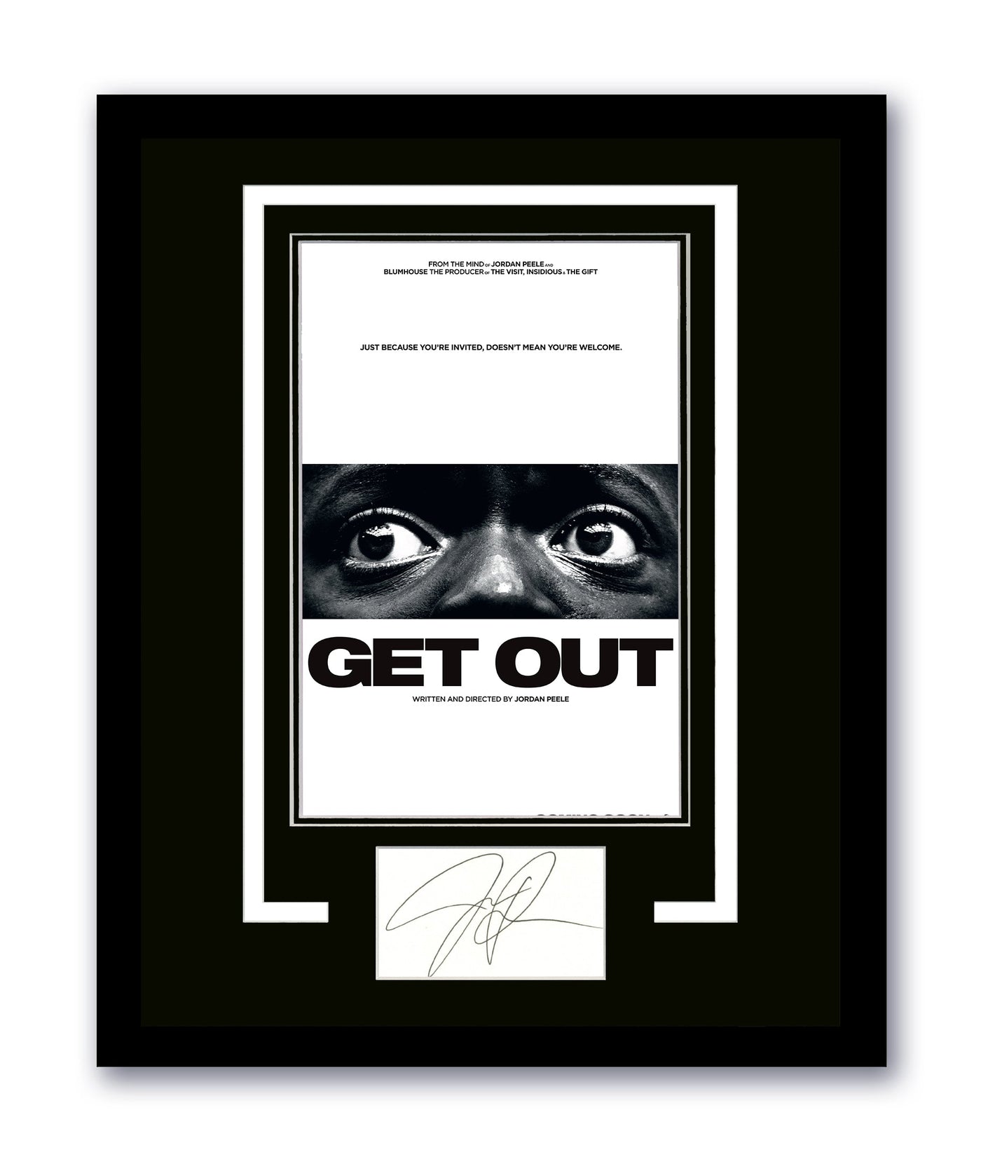 Jordan Peele Signed Cut Framed Get Out Autographed Wall Display JSA COA