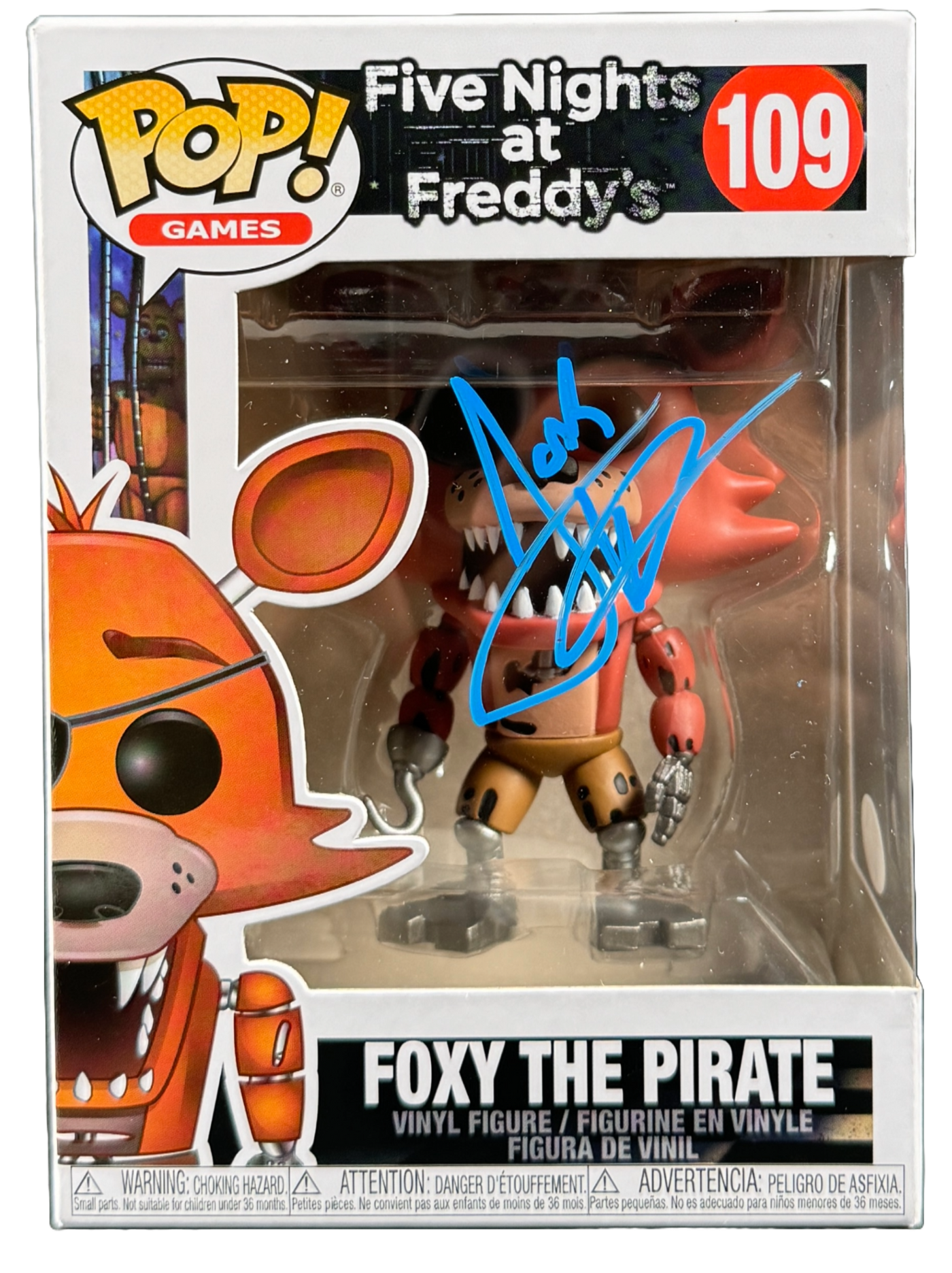Josh Hutcherson "Foxy the Pirate" Signed Funko Pop #109 Five Nights at Freddy's Autographed JSA COA
