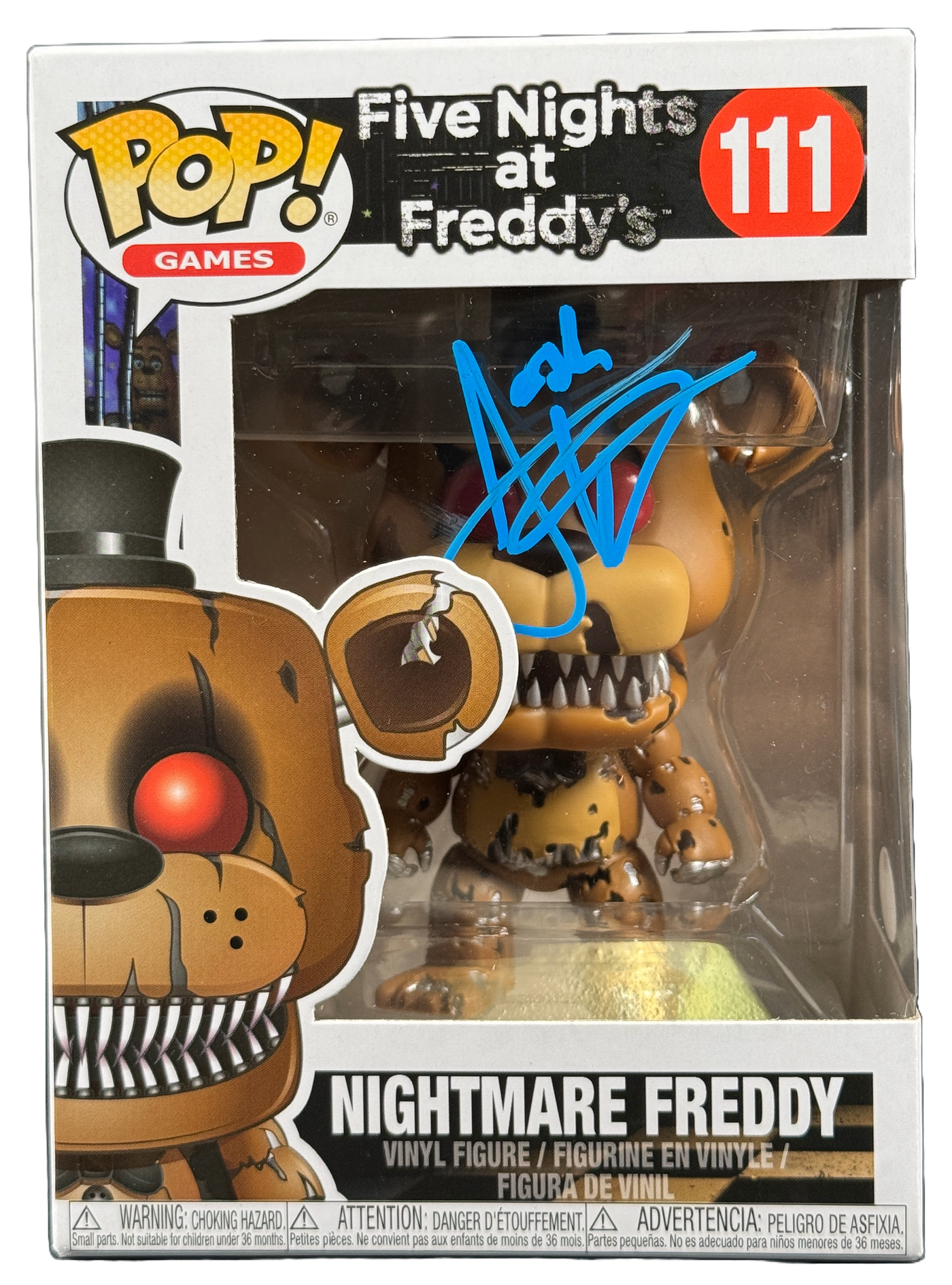 Josh Hutcherson Signed Funko Pop Five Nights at Freddy's Nightmare Freddy JSA 2