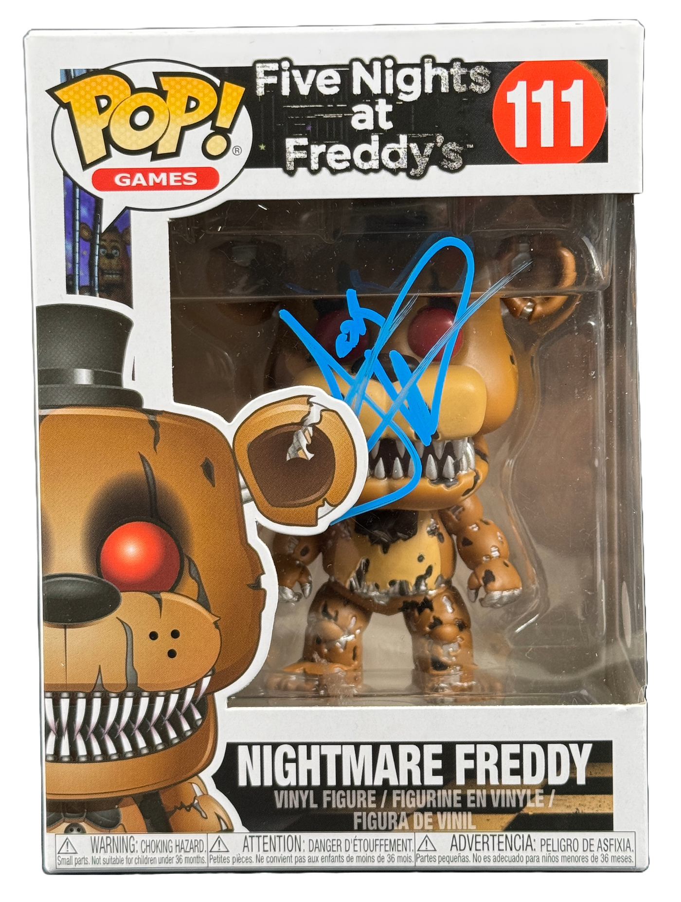 Josh Hutcherson Signed Funko Pop Five Nights at Freddy's Nightmare Freddy JSA 3