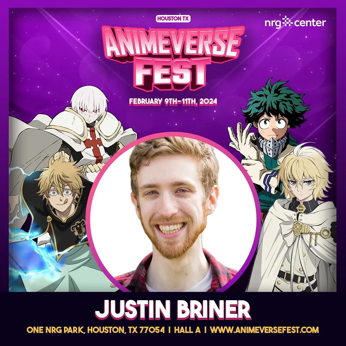 Justin Briner Official Autograph MailIn Service AnimeVerse Fest 202