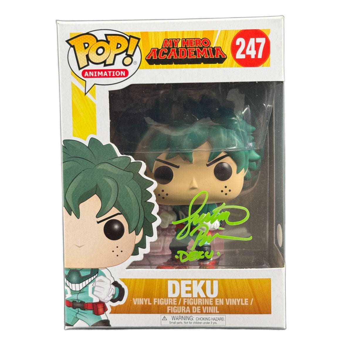 Justin Briner Signed Funko POP My Hero Academia Deku 247 Autographed JSA COA