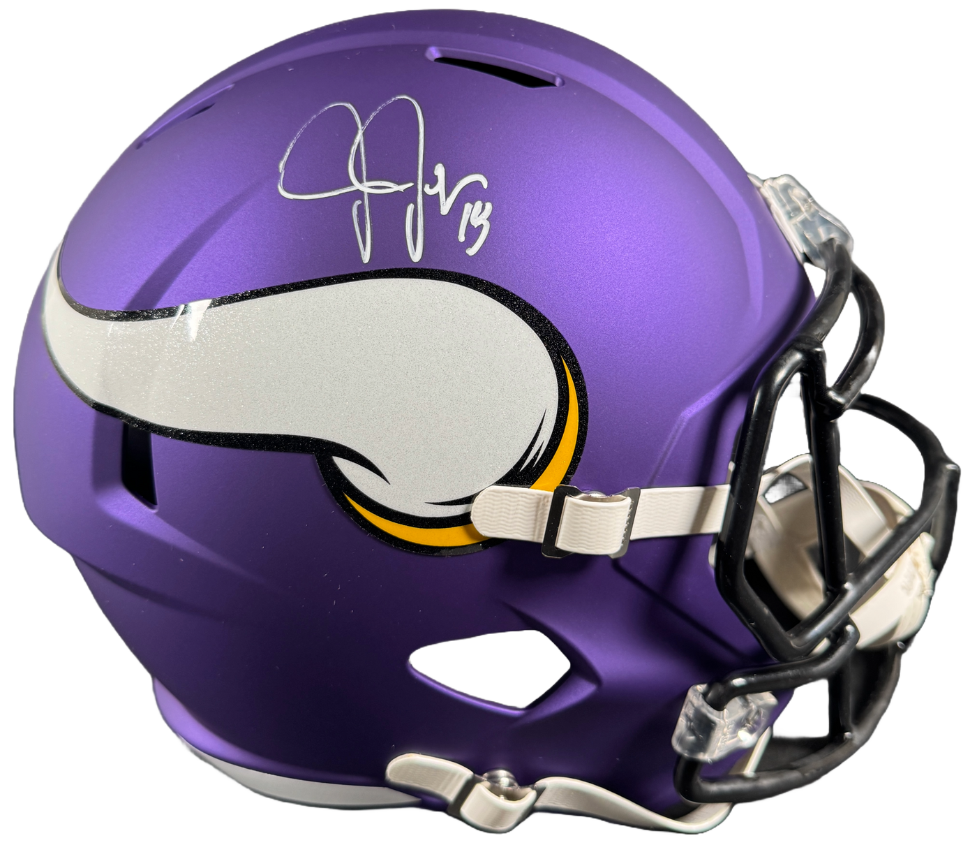 Justin Jefferson Autographed Minnesota Vikings F/S Tribute Speed Helmet BAS COA