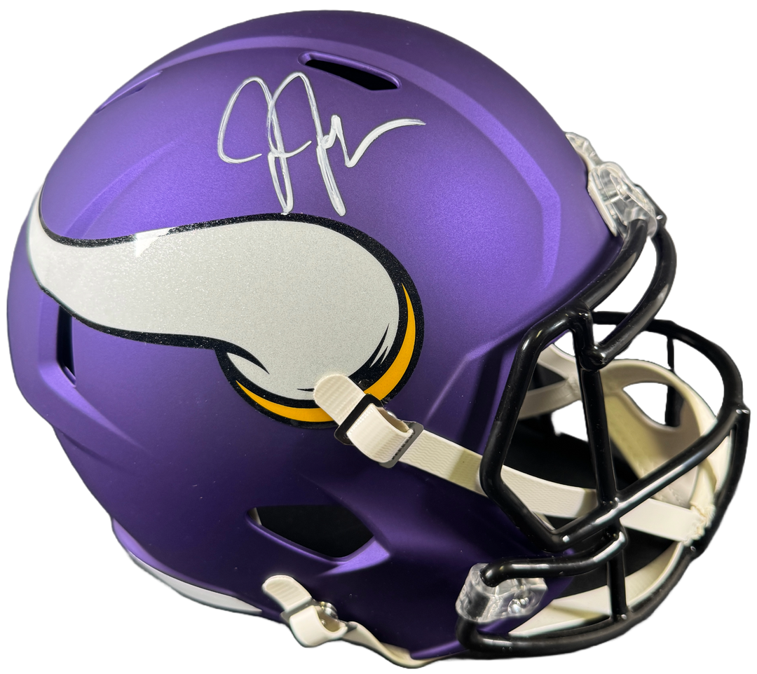 Justin Jefferson Autographed Minnesota Vikings F/S Tribute Speed Helmet BAS COA